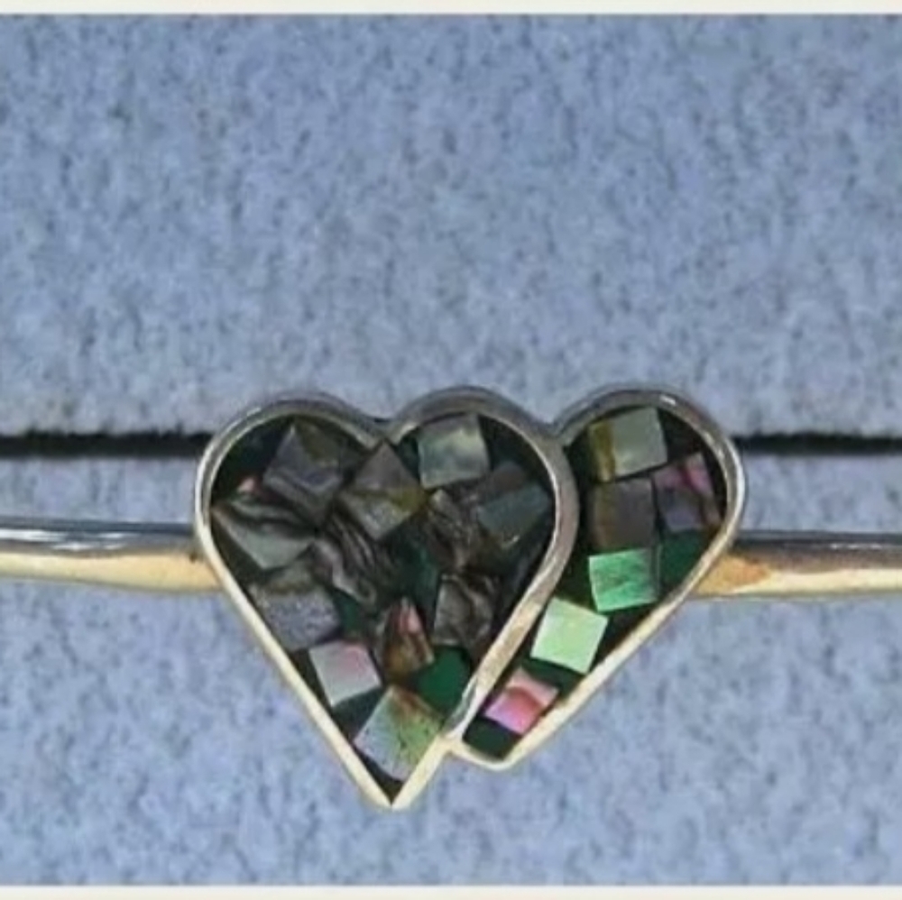 NIP STERLING SILVER CUFF BRACELET ABALONE SHELL